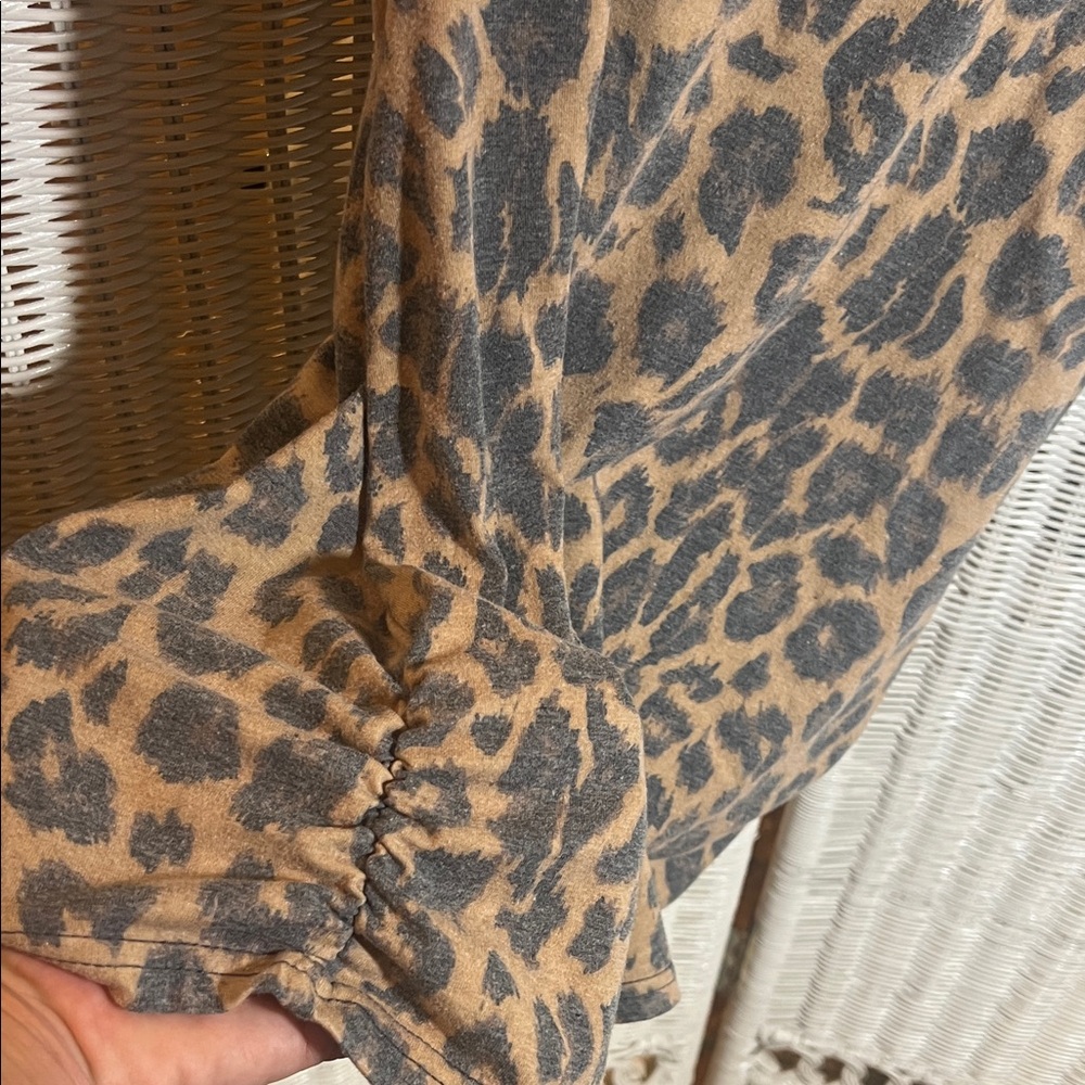 Crazy Train Leopard Print Cold Shoulder Blouse - image 6